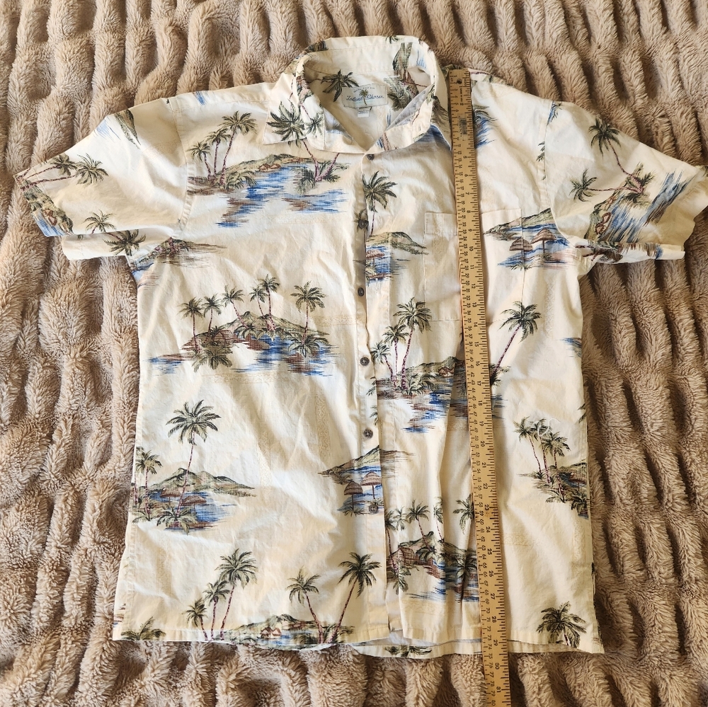Island Shores LARGE Tropical Print Men's Shirt 100% COTTON